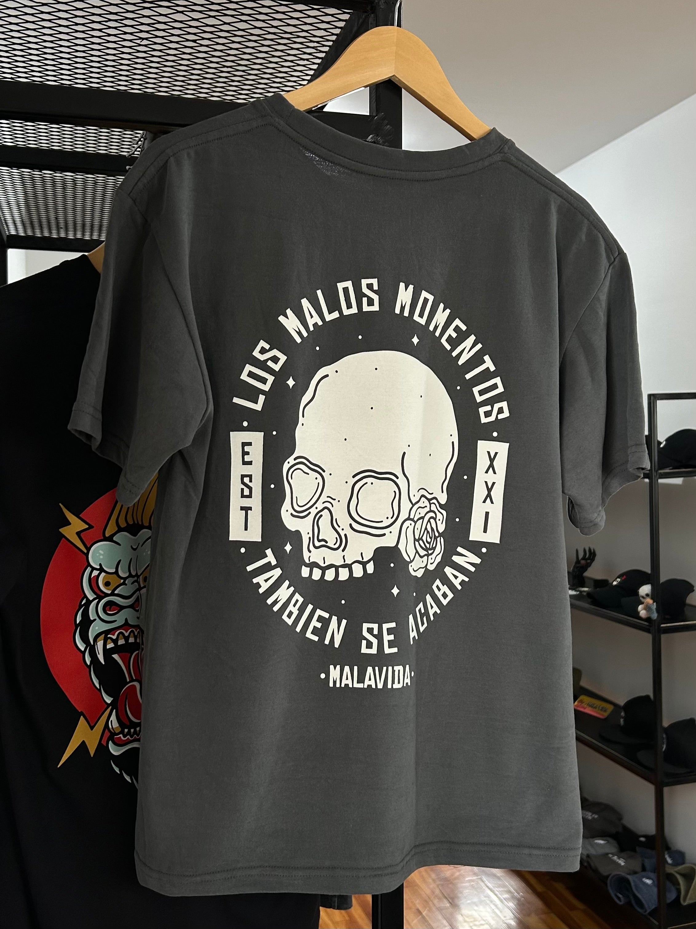 MALOS MOMENTOS HEAVYWEIGHT TEE - GRIS