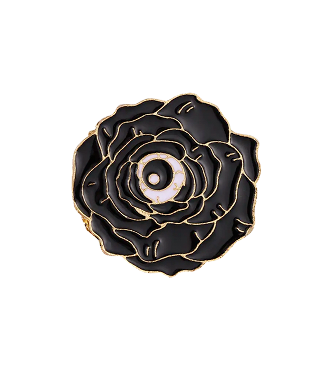 BLACK ROSE ENAMEL PIN