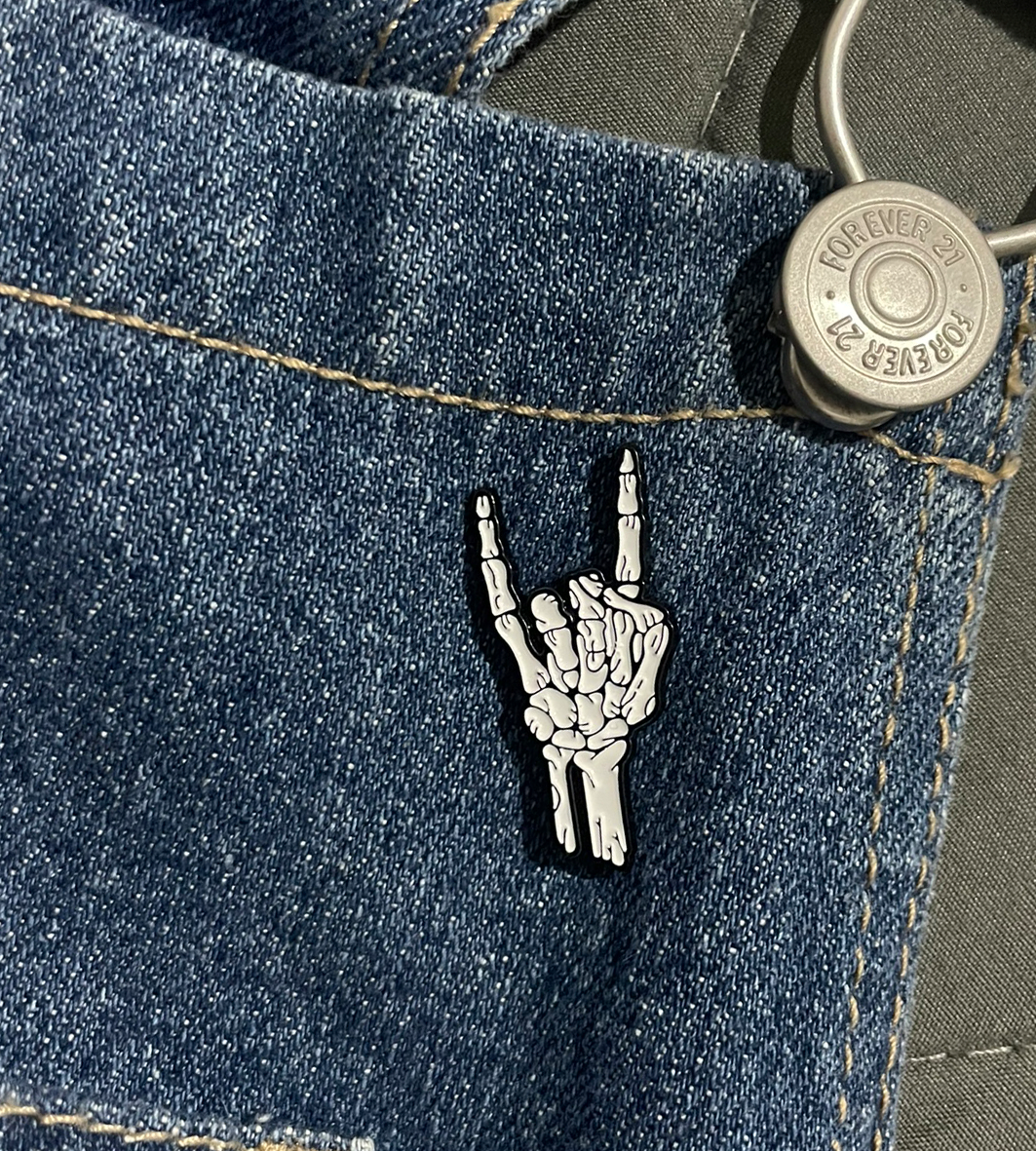 ROCK ON ENAMEL PIN